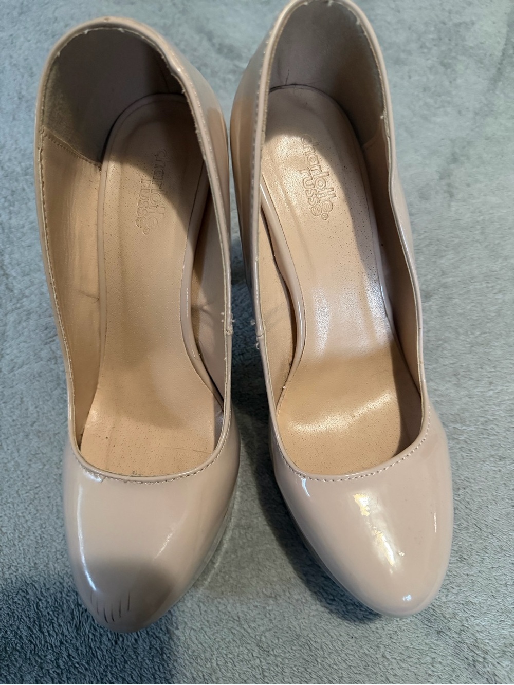 Charlotte Russe Blush Patent Round-Toe Pumps